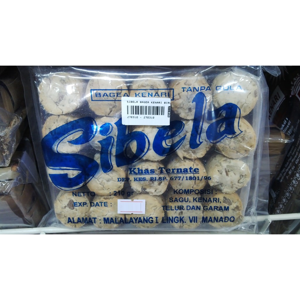 Sibela Bagea Kenari Biru 250 gr - Ole - Ole / Jajanan / Cemilan / Kue Khas Manado Ternate