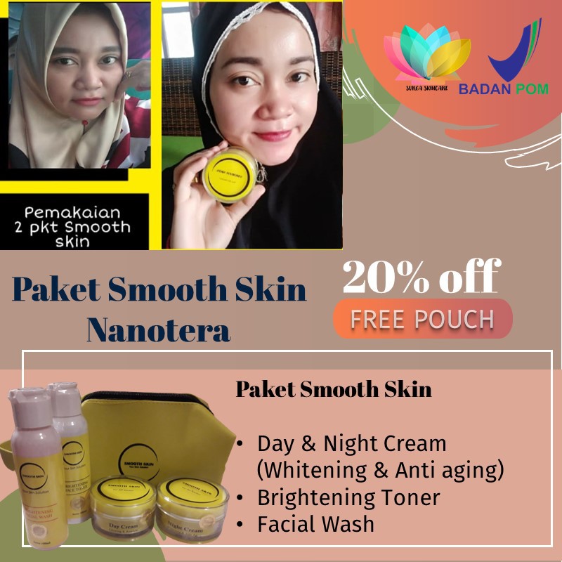 Perawatan Wajah Cream Smooth Skin Whitening Smoothskin Glowing Krim Pemutih Nanotera Skincare Ampuh