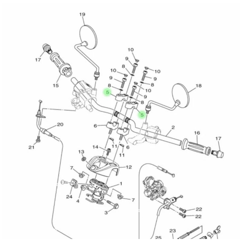 KLEMAN STANG STIR ATAS FINO 115 ASLI ORI YAMAHA 1UB F3441 00