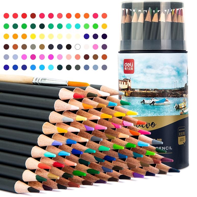 

Full Promo Ote30 Deli pensil warna profesional water color 24/36/48/72 warna, nyaman digenggam 681X0