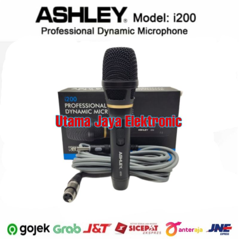 Mic Kabel Ashley i200 Microphone Dynamic Profesional I200 Original