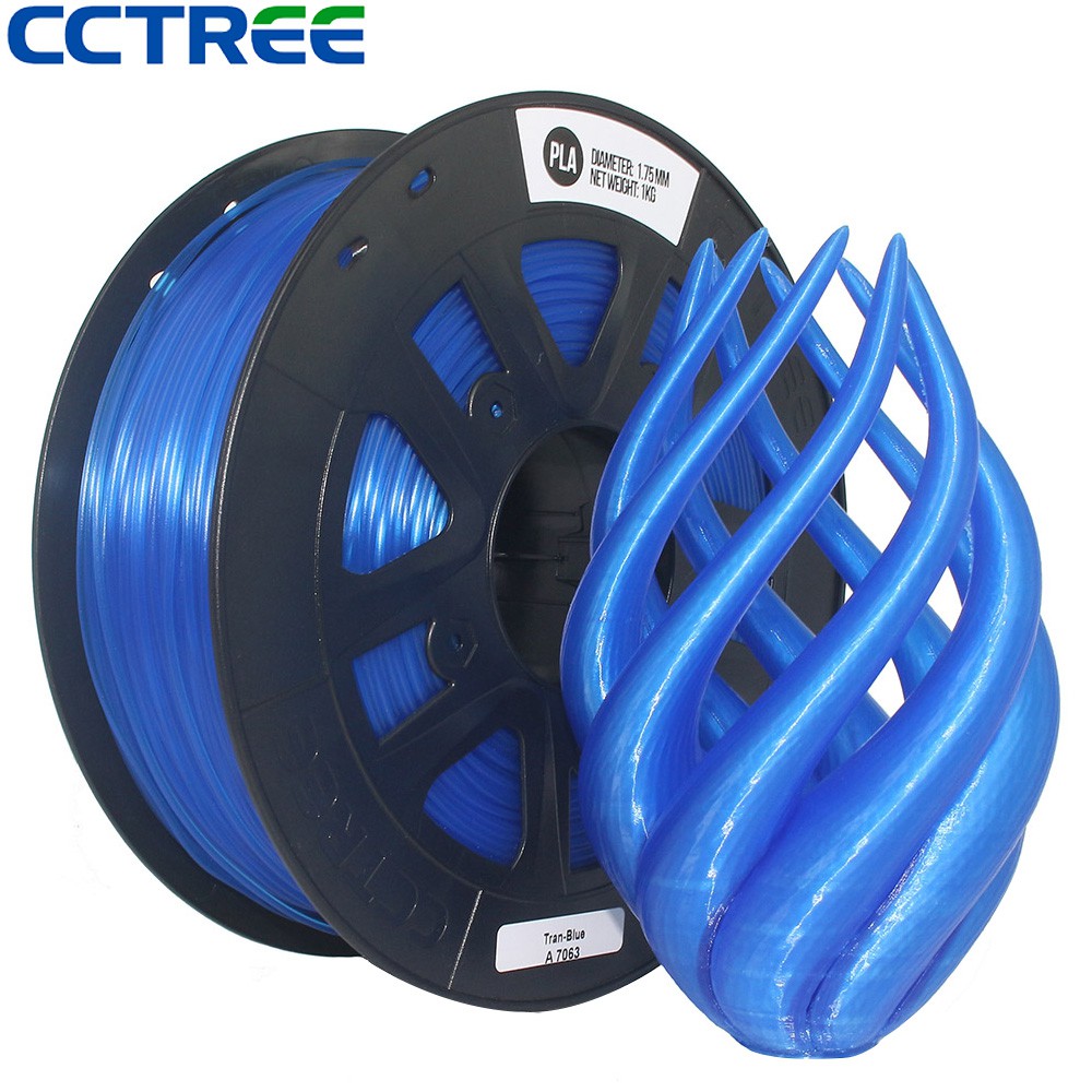 ST PLA CCTREE 3D PRINTER 1.75mm 1KG Filamen Filament Kualitas Bagus - Transparan Blue