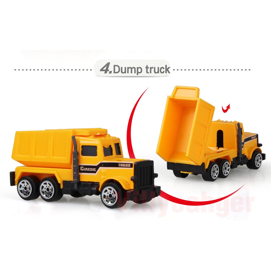 Mainan Mobil-Mobilan Truck Konstruksi Diecast Anak 6 PCS - Yellow