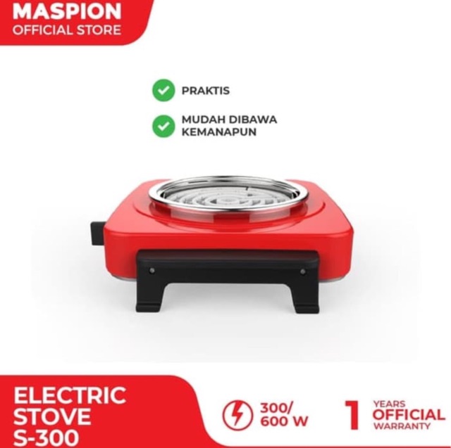 MASPION S-300 KOMPOR ELEKTRIK PORTABLE// ELECTRIC STOVE // GARANSI RESMI 1 TAHUN