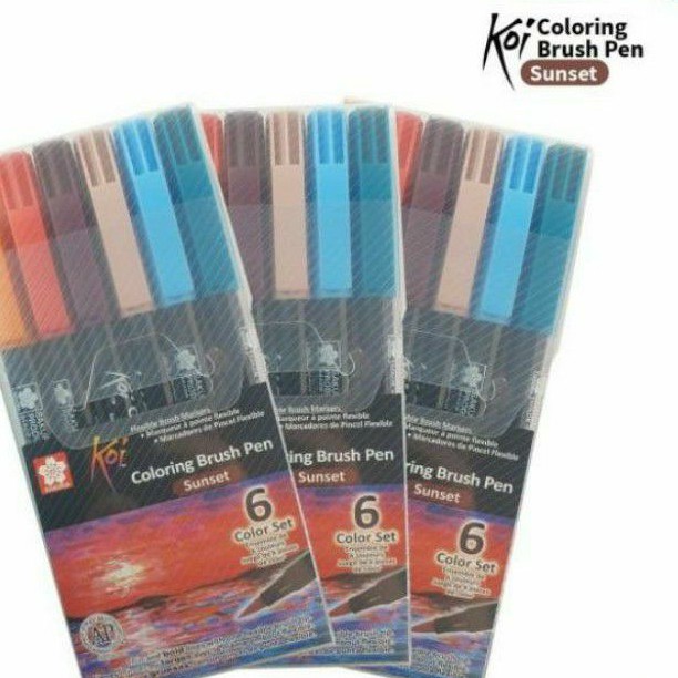 

Sakura koi coloring brush pen set sunset 6 clr