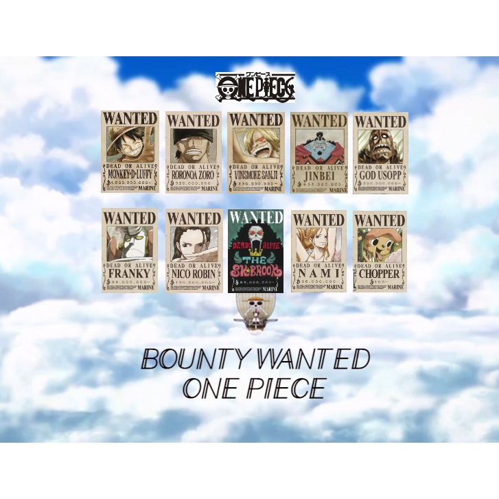 Poster One Piece 1 Set Bounty Kru SHP Mugiwara