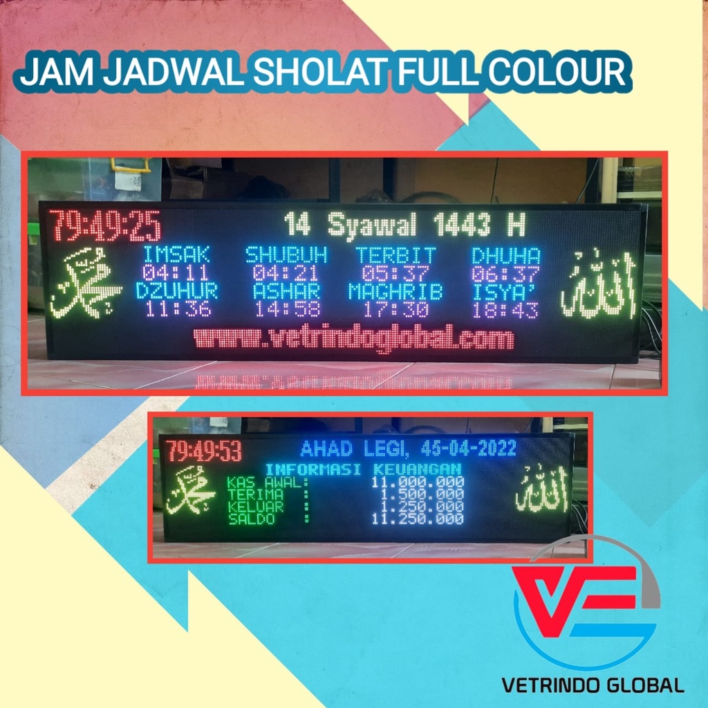 Jam waktu sholat jam jadwal sholat digital rgb