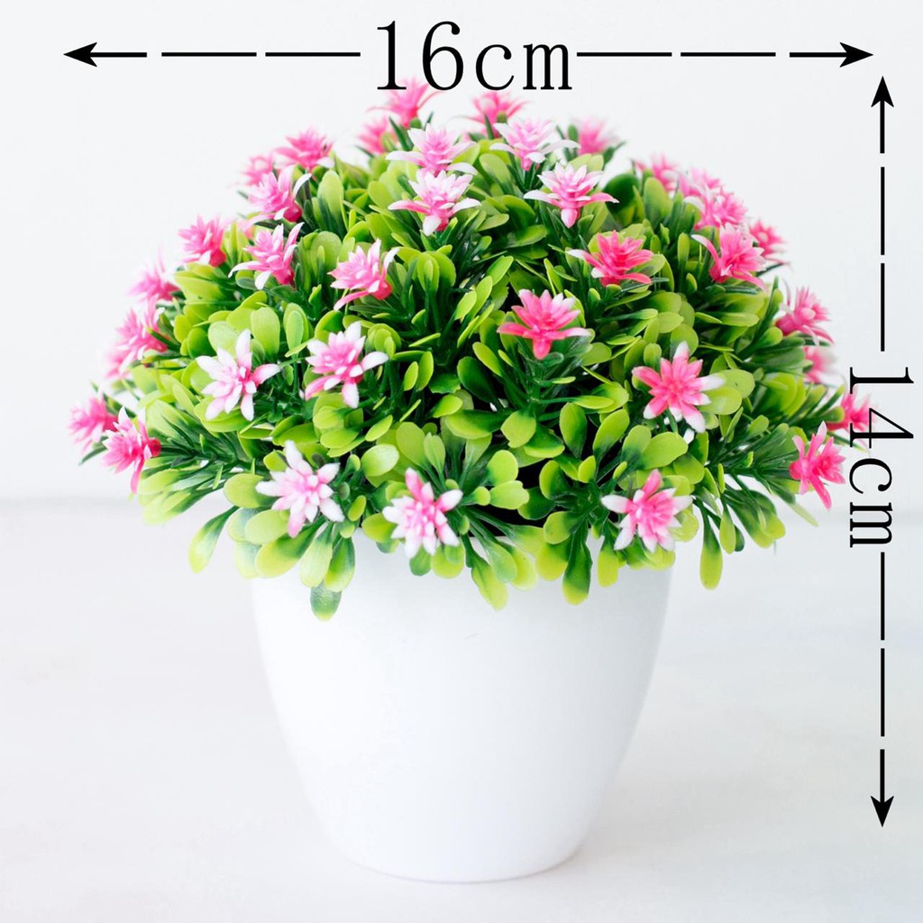 COD POT TANAMAN  BUNGA HIAS BUNGA DEKORASI RUANGAN BUNGA PLASTIK HIAS P2078-Pink