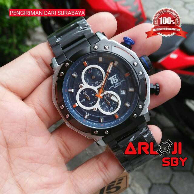 Jam Tangan Pria T5 H3631 Chronograph Sport Original WR free box papper bag