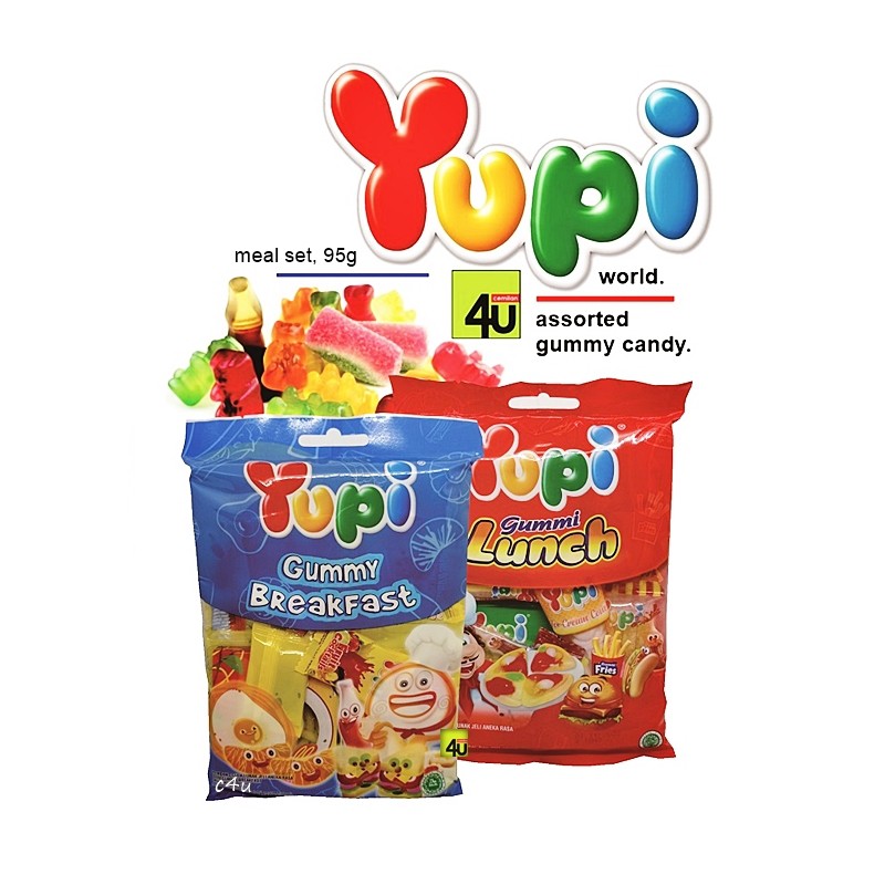 

YUPI - BREAKFAST and LUNCH Gummy Candy Pack - 95 gr MEAL SET