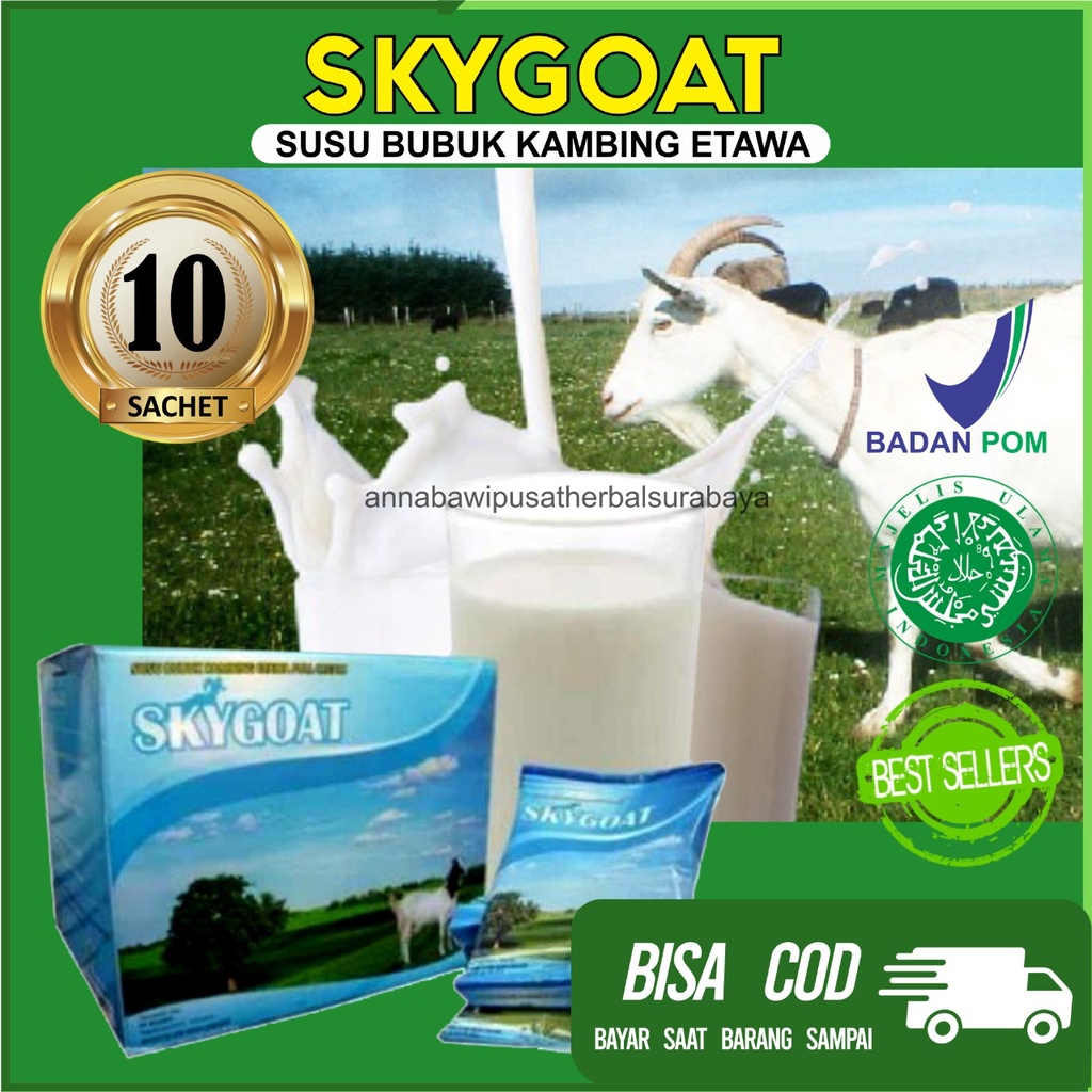 

Susu Kambing Etawa Sky Goat Isi 10 Original | Susu Kambing Instant | Bisa Cod | Terlaris