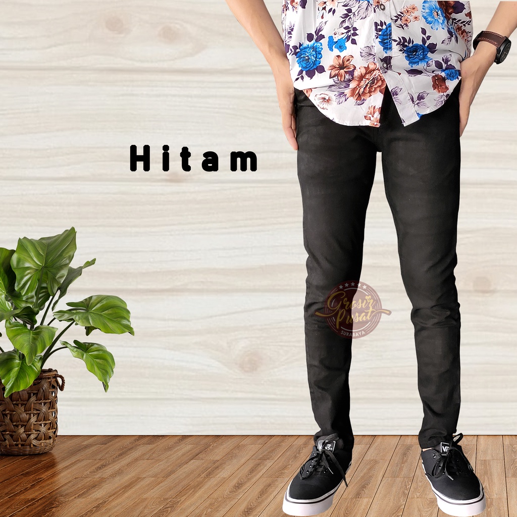 Celana Jeans Pensil Skinny Pria Braga Hitam Premium Halus 27 - 38