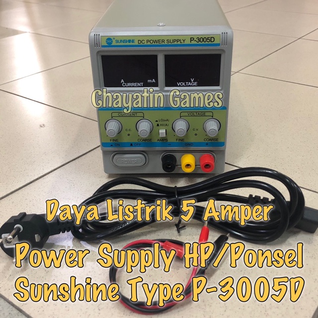 Power Supply HP Merk SUNSHINE Type P-3005D 5 Amper (DIGITAL)