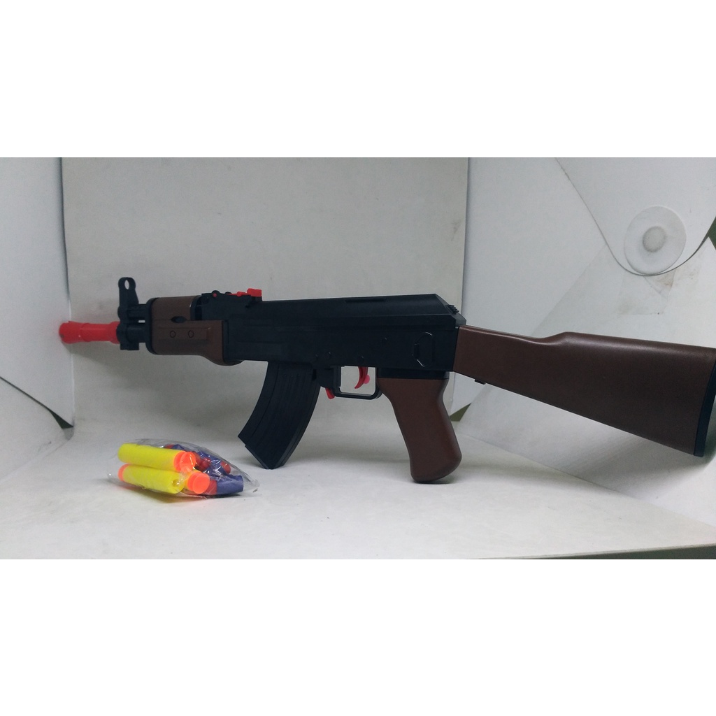 Mainan Pistol Nerf Gun Peluru Busa Soft Bullet Army Comba AK47