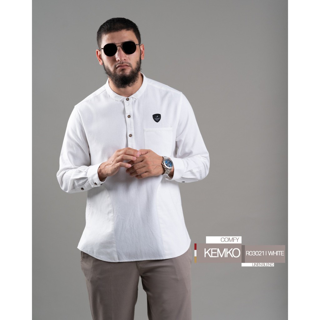 Samase Kemeja Koko Comfy Kemko Panjang | White | Putih | R03021