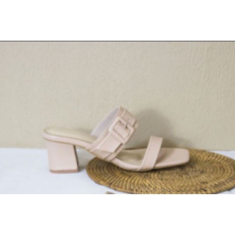 Sandal hak tahu wanita 5cm bandua gesper