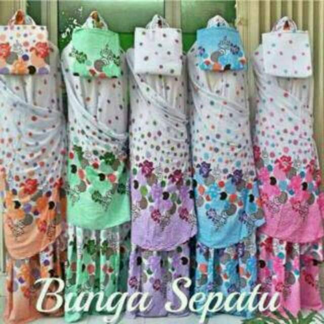 (Ecer) Mukena Bali Motif Bunga Sepatu