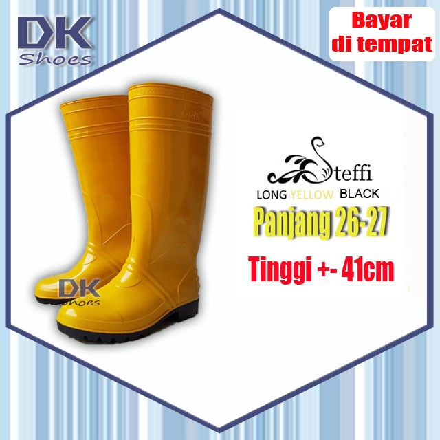 Steffi Kuning40-44 Sepatu Boot Tahan Air Tinggi / Sepatu Waterproof / Safety Boots / Sepatu Proyek