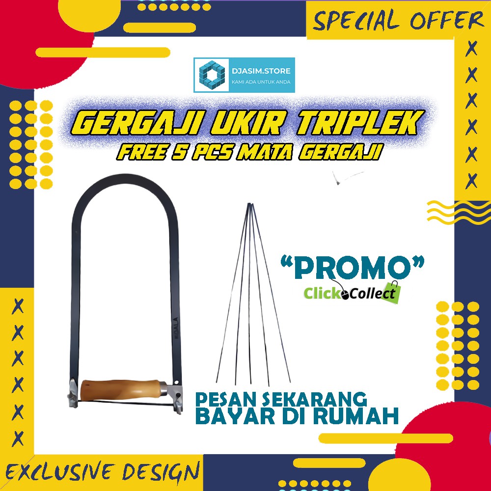 Gergaji ukir kayu Akrilik triplek Free 5 Pcs Mata Gergaji Tipis dan tajam