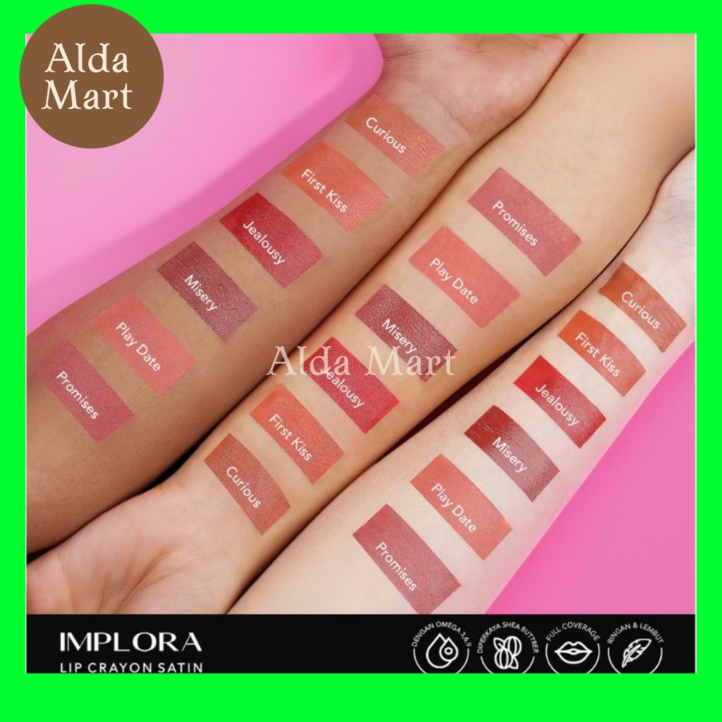 ✿ALDA MART✿  IMPLORA Lip Crayon Satin Lip Stick Awet