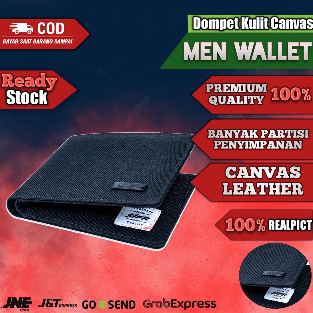 Dompet Lipat Kulit Canvas Pria Cowok 100% ORIGINAL Branded JP07