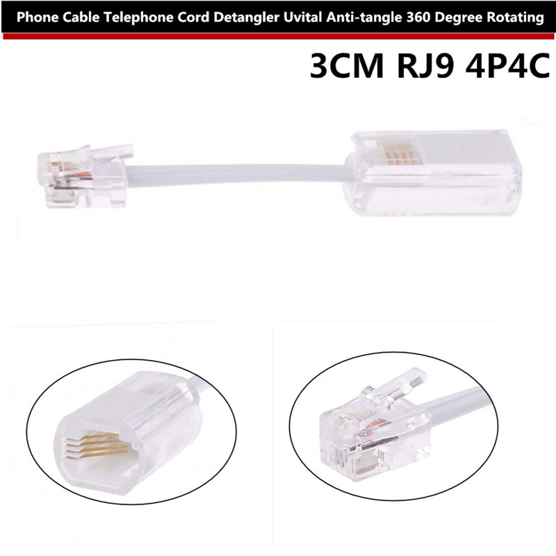 Vivi RJ9 4P4C RJ11 Modular Kabel Konektor Jack Telepon Internet