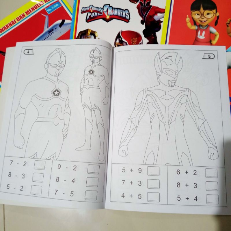 buku paket isi 5 buku, buku mewarnai untuk anak laki laki (21×30cm)