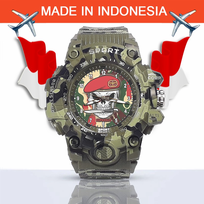 {Istimewa} Jam Tangan KOPASUS (KOMANDO PASUKAN KHUSUS) -Hijau Army Water Resistant