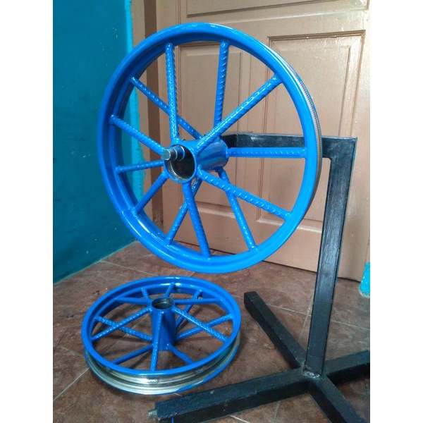 Pelek Roda Gerobak sepasang model ruji behel ring 14 palang ruji 12