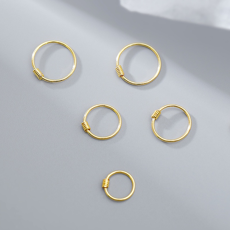 Magic789 Anting Bulat Kecil Bahan Sterling Silver 925 Untuk Wanita