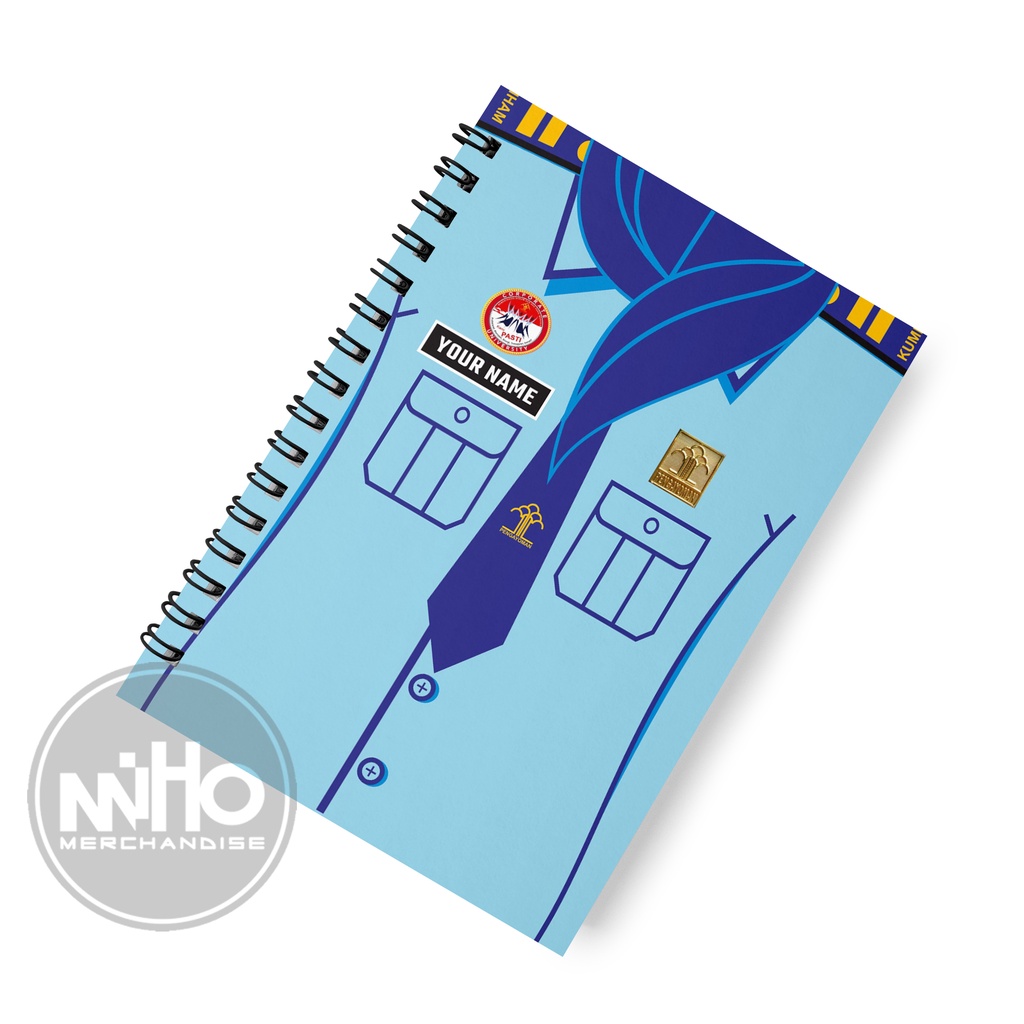 

Notebook Jilid Kawat Spiral Custom KEMENKUMHAM Kertas HVS / Hardcover / 60 lembar / Bergaris