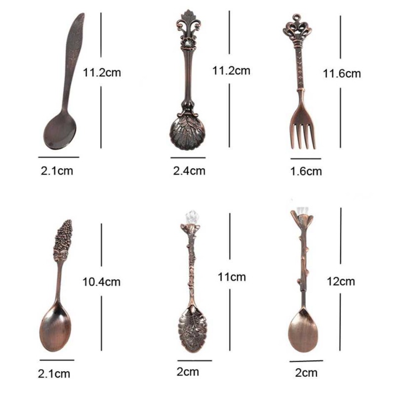 Sendok Teh Kerajaan Vintage Jadul 6 Pcs Klasik Teaspoon Fork Royal