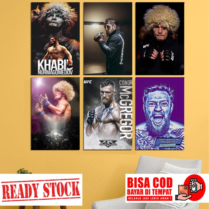 Hiasan Dinding UFC Khabib Nurmagomedov Conor McGregor/Poster Khabib Nurmagomedov Conor McGregor/UFC1