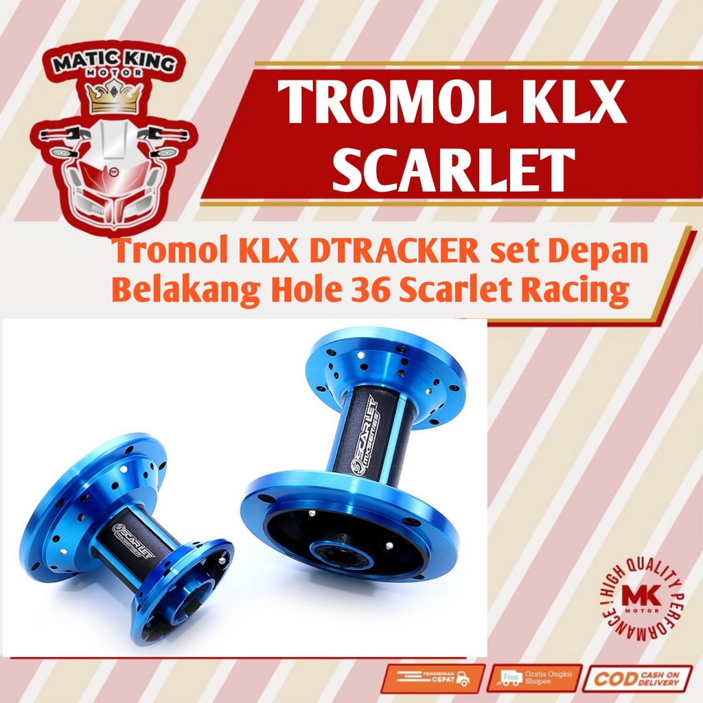 Tromol trombol KLX DTRACKER set depan belakang 36 hole  Scarlet Racing