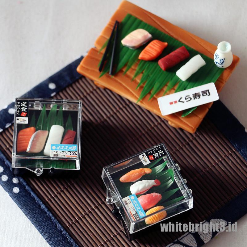 (white3) Miniatur Sushi Jepang Skala 1 / 6 Untuk Aksesoris Dapur Rumah Boneka
