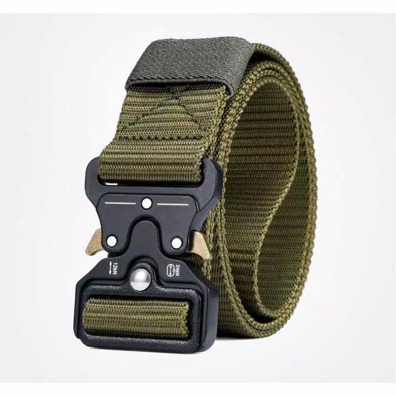 IKAT PINGGANG NYLON CANVAS SABUK PRIA NYLON GESPER NYLON CANVAS  TACTICAL MILITARY HITAM CREAM HIJAU