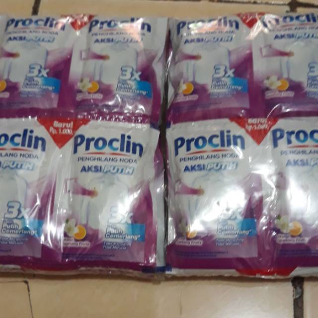 Proclin aksi putih kemasan renceng isi 1pack (24sachet)