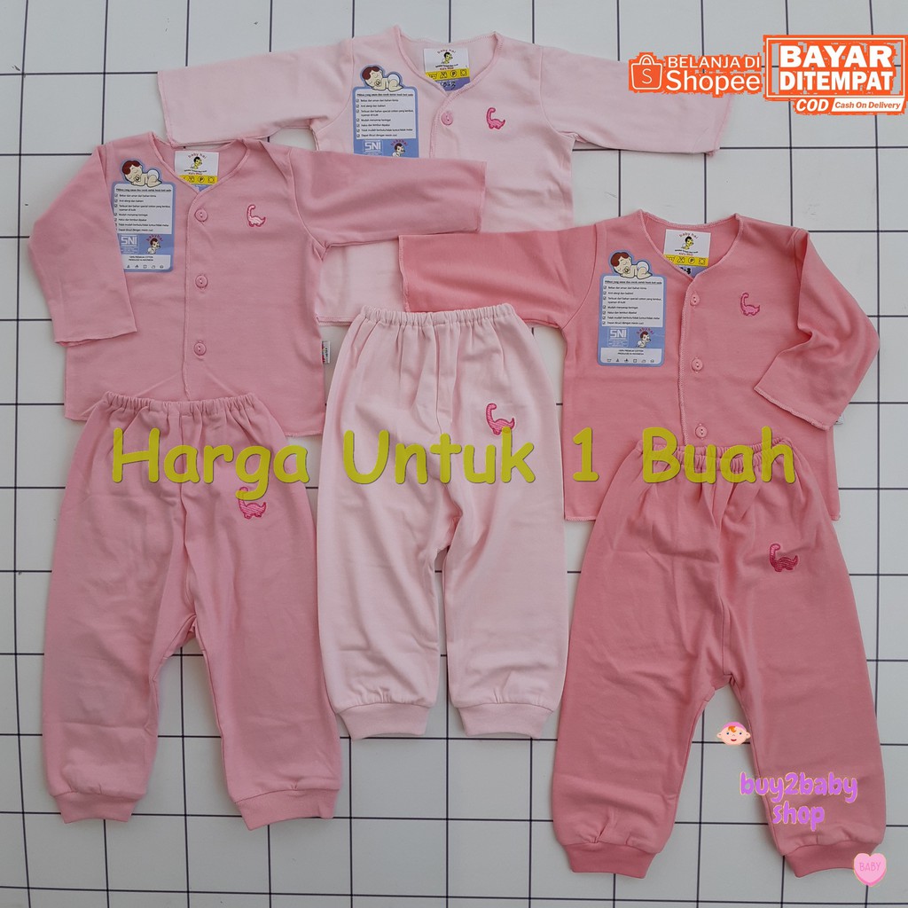 Setelan Piyama Panjang Bayi Bahan Premium Cotton BABYHAI Edisi Khusus Warna PINK 1 PCS