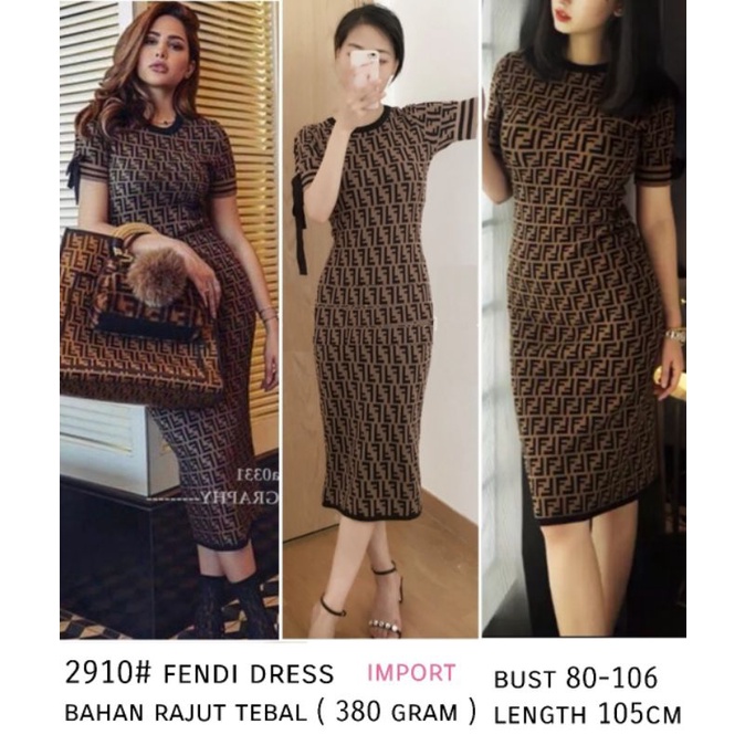 MDLV ~ 2910 FENDY DRESS // DRESS PREMIUM RAJUT TEBAL // LONG DRESS BODYCON // FASHION IMPORT WANITA