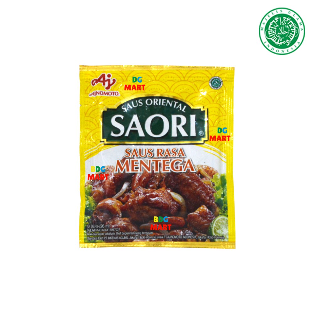 

SACHET Saori Saus Rasa Mentega Ajinomoto Saus Oriental Halal MUI - 25ml