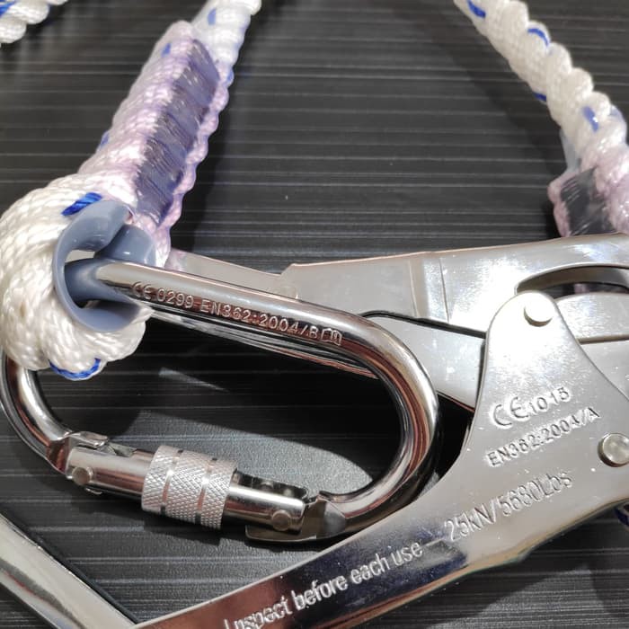 Lanyard Climbing Single Big Hook Besar Tali Pengikat Body Harness