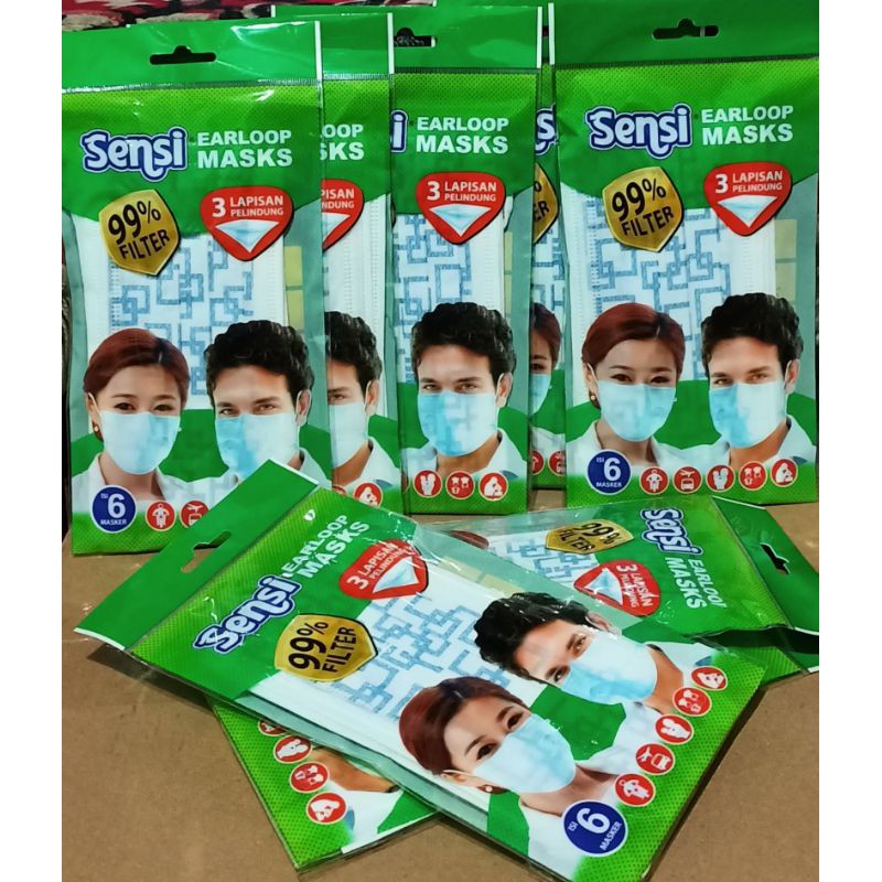 masker dewasa 3 ply isi 5 pcs