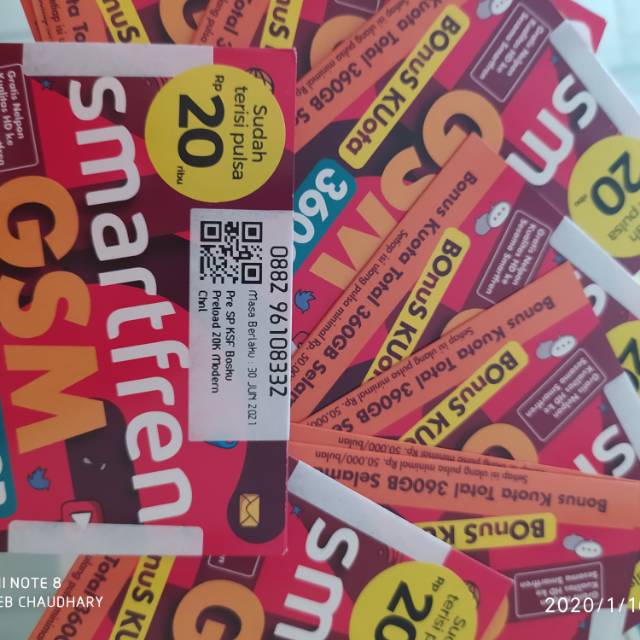 Perdana Smartfren Bosku 5gb bonus pulsa 20000 isi 10 pcs