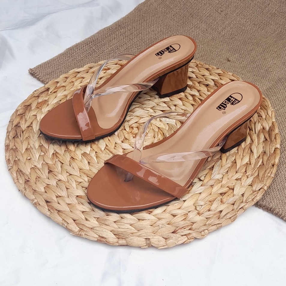 SW 99 Sandal Heels Hak Tahu 5 cm / Hak Tahu Wanita Jepit Ban 1 HB07