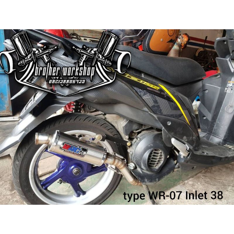 Knalpot WRC mioM3 fino125 xride125 mio125 soulgt125 type Wr-7 Inlet by request