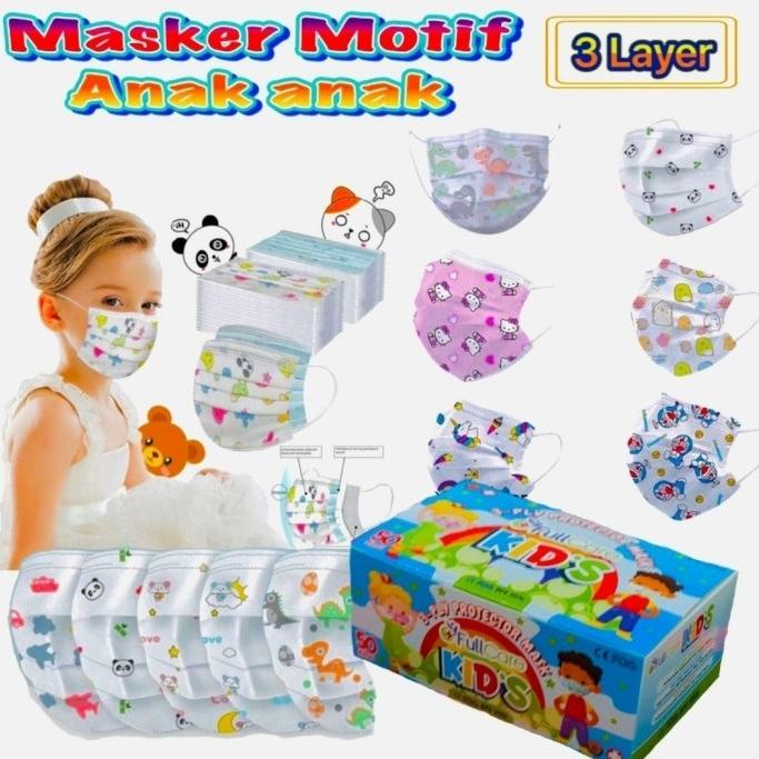 Masker Karakter Anak 3 Ply Isi 50 Pcs /masker anak like sensi VN-167 88-ratugrosiracc Ayo Beli