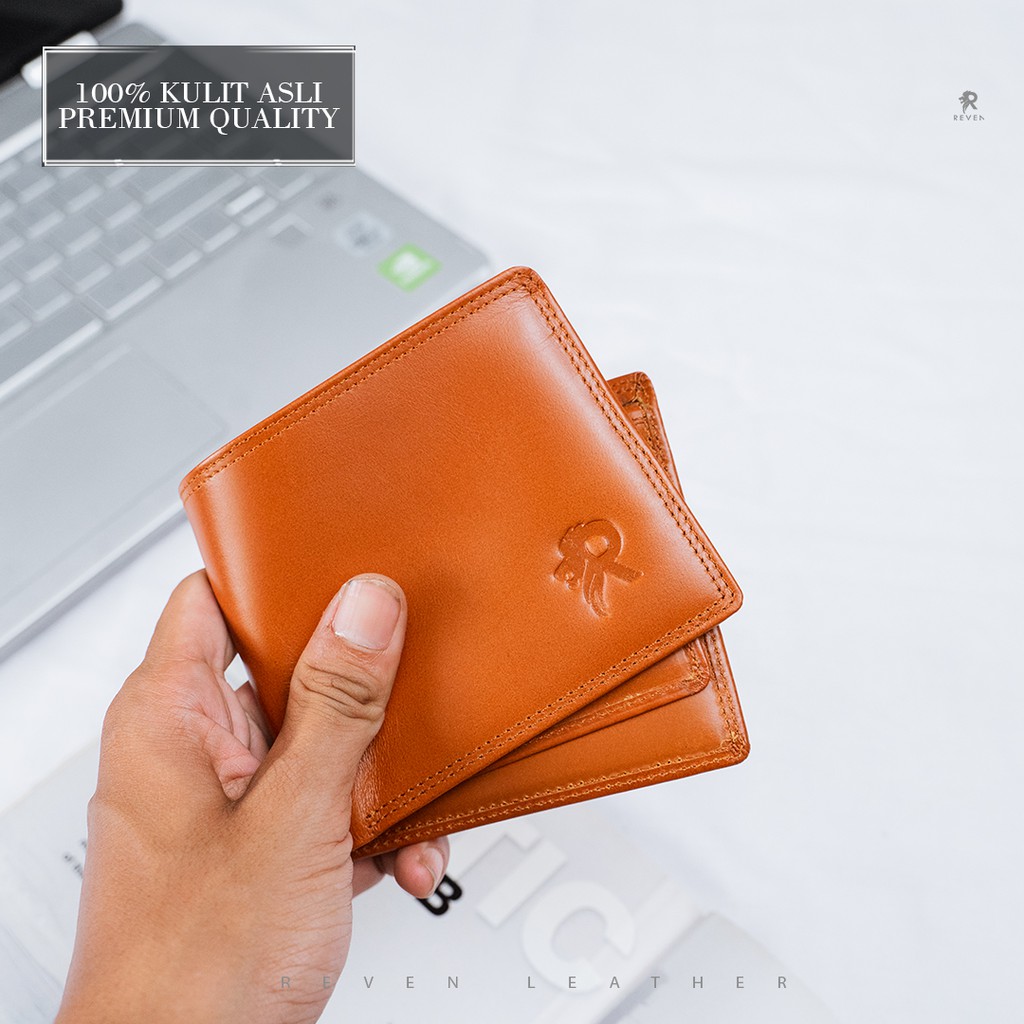 Dompet Lipat Kulit Pria Branded Reven Atlas Leather Wallet Bahan 100% Kulit Sapi Asli Original Premium Cowok Keren Terbaru