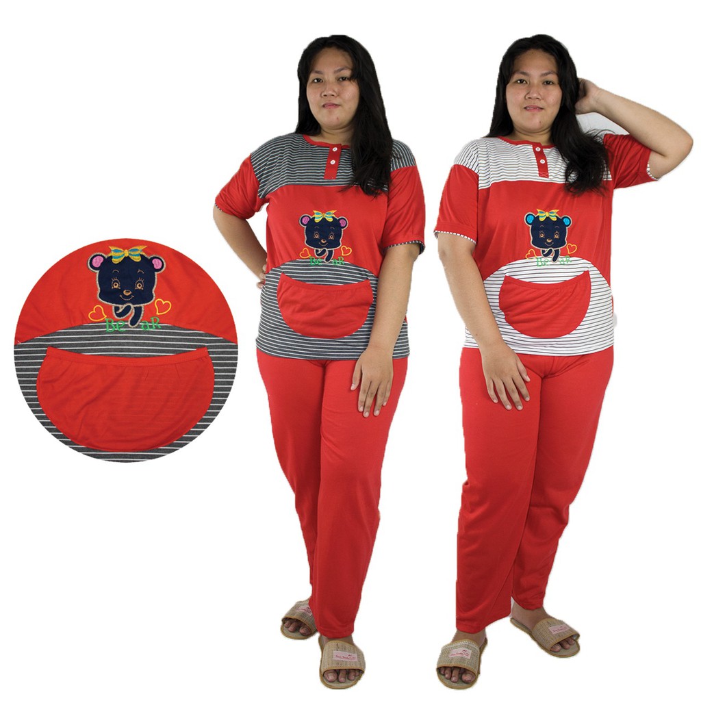 SB Collection Stelan Baju Tidur Kharla Piyama Dan Celana Panjang Jumbo Wanita