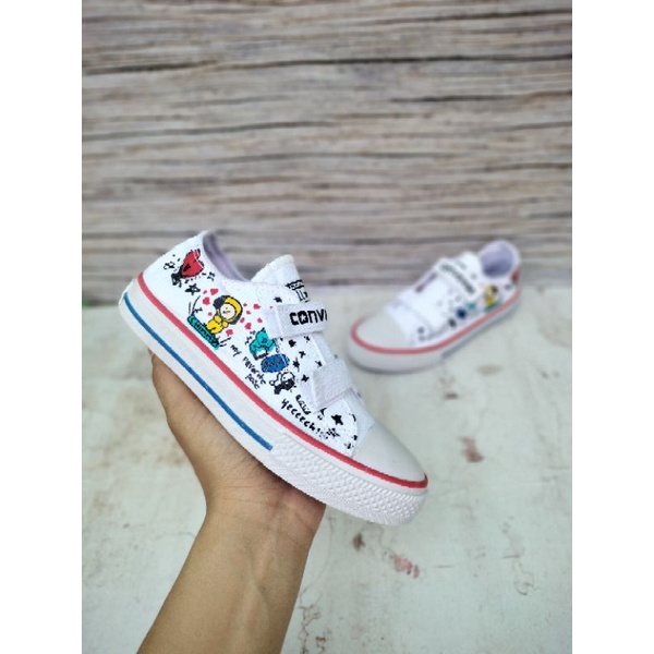 SEPATU CONVERSE KIDS BT21 PUTIH PREMIUM HIGH QUALITY CONVERSE ANAK