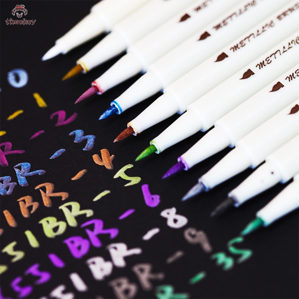 【TK】10colors Brush Pen Spidol Warna Lembut untuk Alat Tulis Sekolah